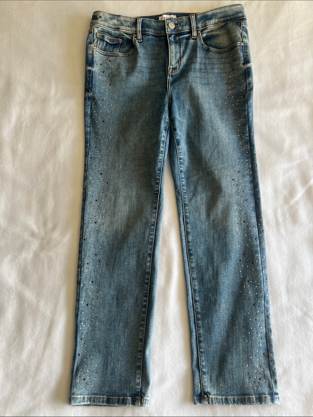 Lane Bryant Embellished Rhinestone 360 Flex Straight Leg Jeans-Sz 14